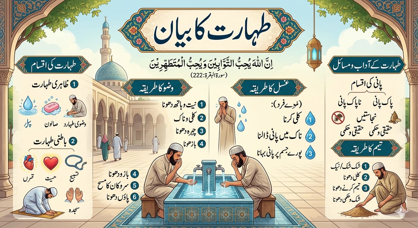 Taharat Ka Bayan – Islami Taharat Ke Ahkam Aur Masai | طہارت کا بیان |Taharat Ki Ahmiyat
